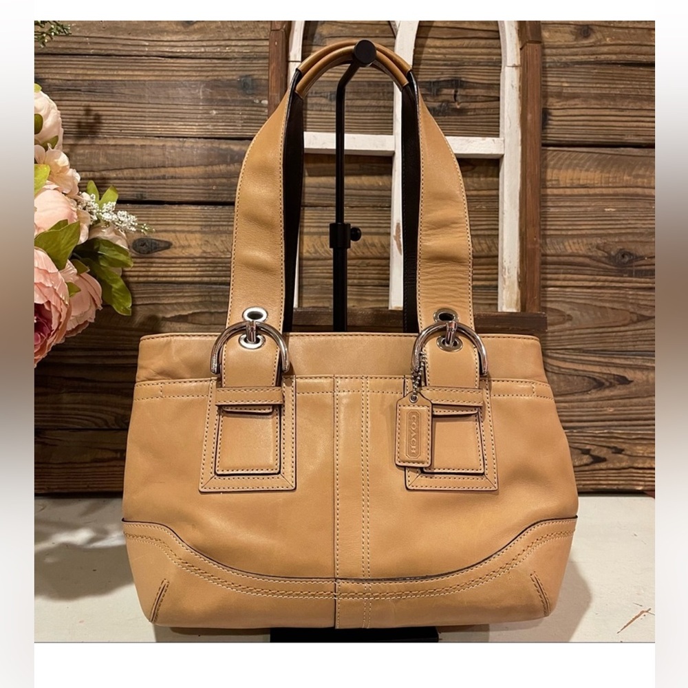 Coach Signature SoHo Tan Carmel Leather Satchel NWOT
